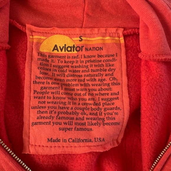 Aviator nation bolt print zip red hoodie - Picture 3 of 5